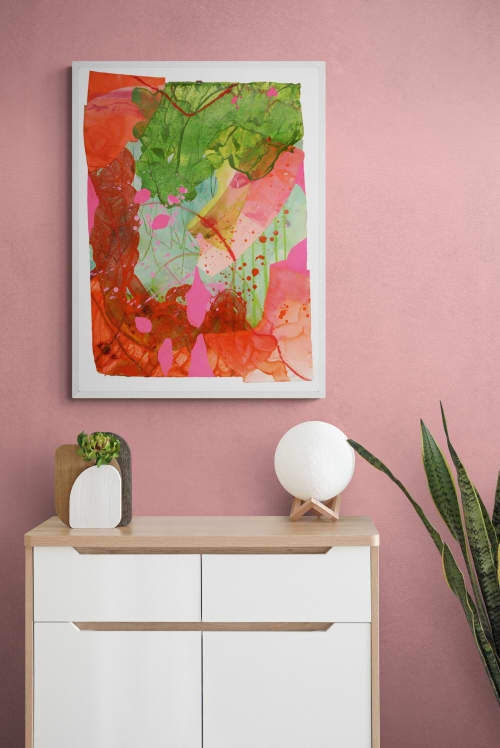 When in Rome, Wear Pink | Oil And Acrylic Painting in Paintings by Mel Rea7. Item composed of paper