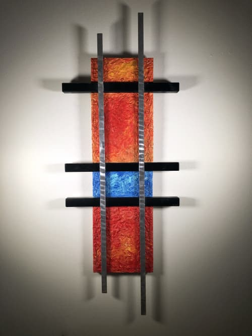 Crossroads | Wall Sculpture in Wall Hangings by Tim Kim Design. Item composed of wood & steel