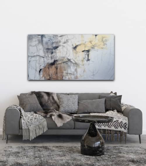 "White Shades" | Oil And Acrylic Painting in Paintings by Shirly Maimom Art. Item made of canvas & synthetic