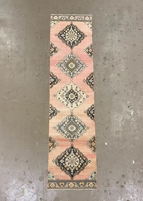 Vintage Turkish Rug Anatolian Runner | 2.9 x 12 | Small Rug in Rugs by Wool and Rug. Item made of wool works with boho & mid century modern style