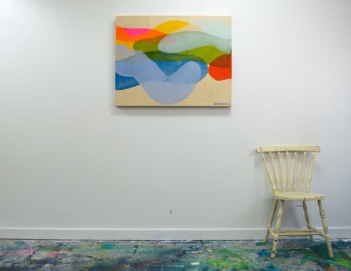 Late September | Oil And Acrylic Painting in Paintings by Claire Desjardins. Item composed of wood