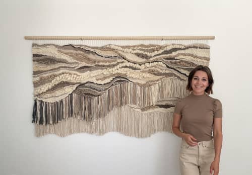 Custom Woven Textile Art "Tara" | Macrame Wall Hanging in Wall Hangings by Rebecca Whitaker Art. Item made of fiber