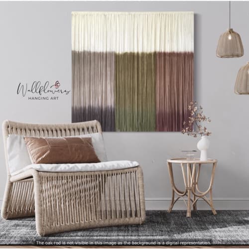 GELATI Pastel Textile Fiber Art Wall Hanging | Macrame Wall Hanging in Wall Hangings by Wallflowers Hanging Art. Item made of oak wood & wool compatible with minimalism and mid century modern style