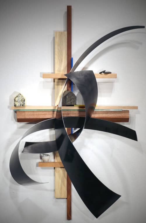 Promenade | Sculptures by Craig Robb. Item made of wood & steel compatible with contemporary and modern style