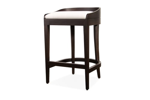 Exotic Wood Counter Stool in Leather by Costantini | Chairs by Costantini Design. Item composed of wood