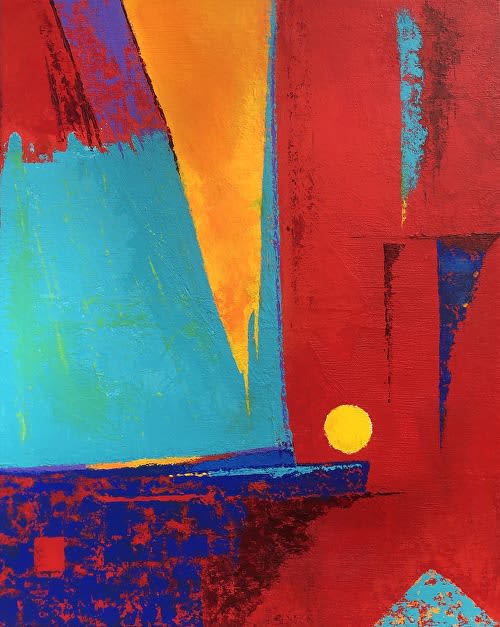 Are You Following the Straight and Narrow | Oil And Acrylic Painting in Paintings by Reade C Gloeckner Fine Art. Item composed of canvas and synthetic