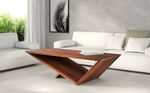 Time/Space Portal Table In Walnut | Coffee Table in Tables by Neal Aronowitz. Item composed of wood in boho or minimalism style