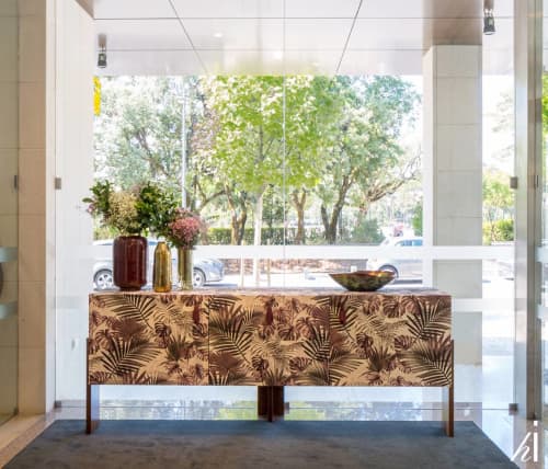 Burgundy Tropicalia | Wallpaper in Wall Treatments by Habitat Improver - Furniture Restyle and Applied Arts | Hotel Estrela de Fatima in Fátima