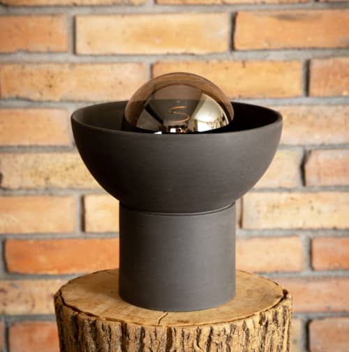 SAT A sculptural table lamp | Lamps by ENOceramics. Item made of ceramic compatible with minimalism and contemporary style