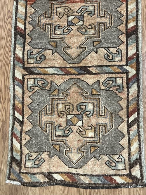 Hand-woven Turkish Rug Doormat| 1.9 x 2.10 | Small Rug in Rugs by Wool and Rug. Item composed of wool compatible with boho and contemporary style