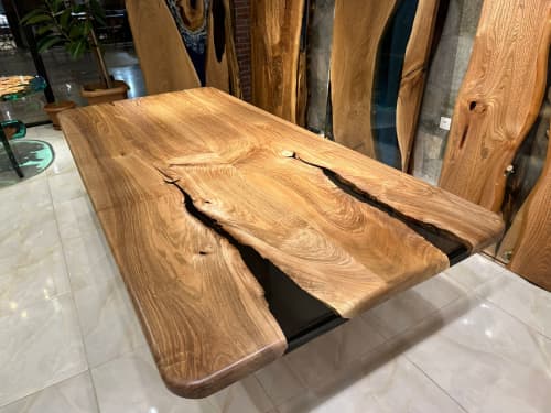 Live Edge Claro Walnut Dining Table | Wooden Table | | Tables by Gül Natural Furniture. Item composed of wood in contemporary or country & farmhouse style