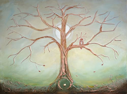 "Under the Moon’s Watch" - Original Painting | Oil And Acrylic Painting in Paintings by DaggArt