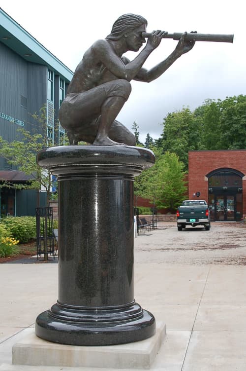 Samuel De Champlain | Public Sculptures by Jim Sardonis | Champlain College in Burlington. Item made of bronze