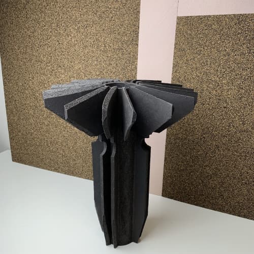Vrancea Architect Vase - Black | Vases & Vessels by Andrew Walker Ceramics | Private Residence, Sheffield in Sheffield. Item composed of stoneware