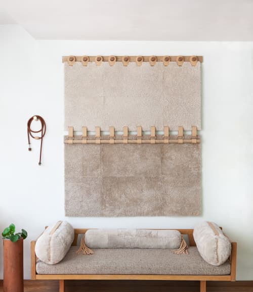 Shoreline Tapestry X | Wall Hangings by Moses Nadel. Item made of wood with metal