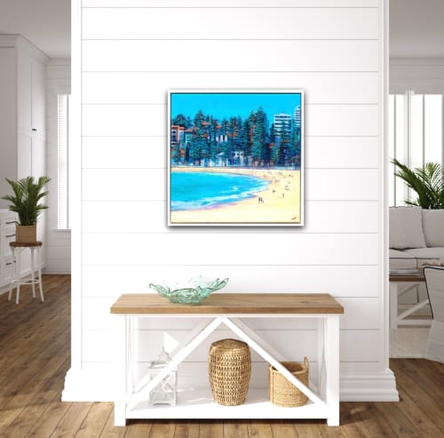 Manly Walk | Mixed Media by Shazia Imran | AAD Art Gallery - Australian Art & Design in The Rocks. Item composed of canvas & synthetic