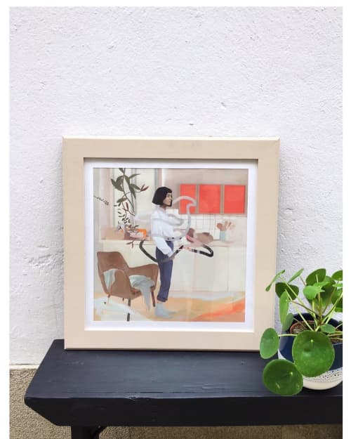 Lara and the Worms of Laspo Giclee | Prints by Koko Che Jota | La Nona Olimpia in Santiago de Compostela. Item made of paper