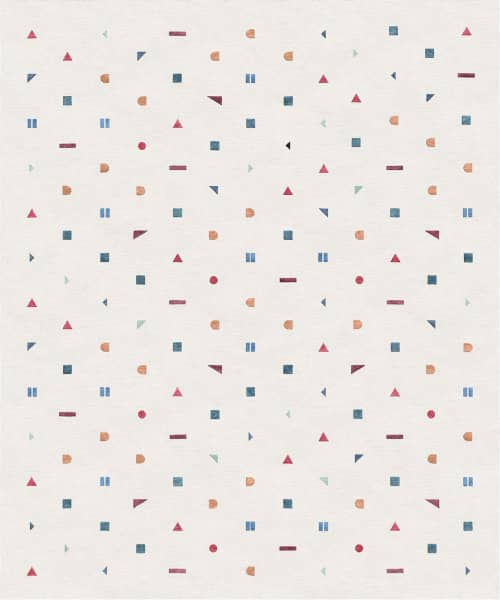 Rug Elementi Bianco hand-knotted light kids | Area Rug in Rugs by Atelier Tapis Rouge. Item composed of wool in minimalism or modern style