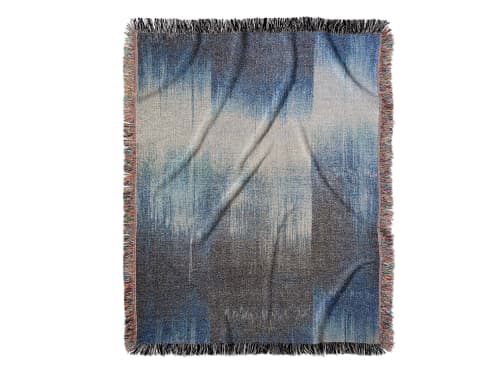 Cloud Current 2 - Woven Throw Blanket | Linens & Bedding by Jessie Bloom. Item composed of cotton in boho or mid century modern style