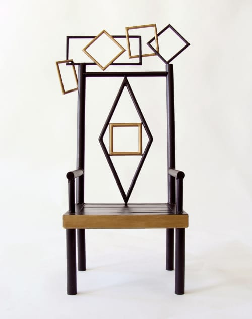 Gold Diamond Throne | Accent Chair in Chairs by Michelle Greene. Item composed of steel in contemporary or modern style