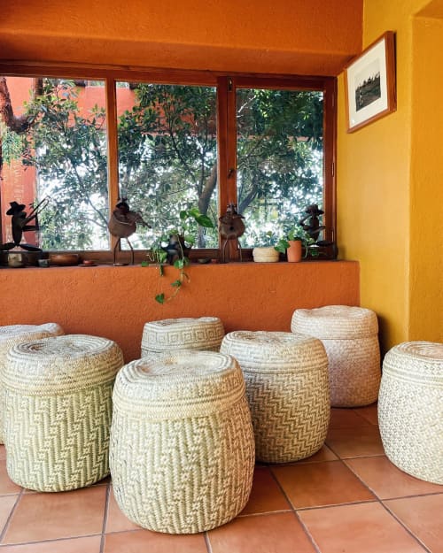 Baril | Large Organizational Basket | Ornament in Decorative Objects by Tierra y Mano. Item composed of wood and fiber