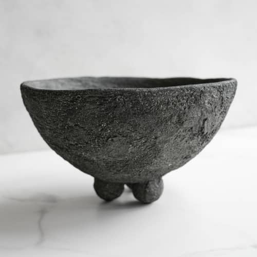 Extra Large Wabi Sabi Centerpiece Bowl in Grey Concrete | Decorative Bowl in Decorative Objects by Carolyn Powers Designs. Item made of concrete compatible with contemporary and japandi style