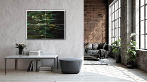 'Northern Lights' | Mixed Media by Sangeeta Sagar. Item composed of canvas compatible with contemporary and modern style