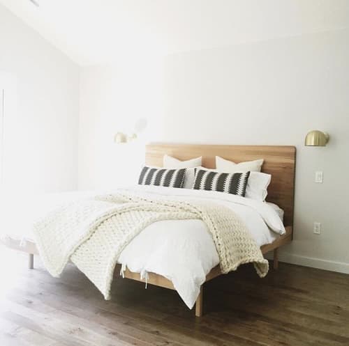 Platform Style Bed with Headboard | Beds & Accessories by Beneath the Bark. Item composed of wood