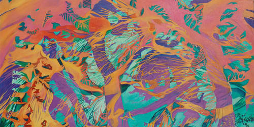Subtropical Delta Blooms | Oil And Acrylic Painting in Paintings by Anne Blenker. Item composed of canvas and synthetic
