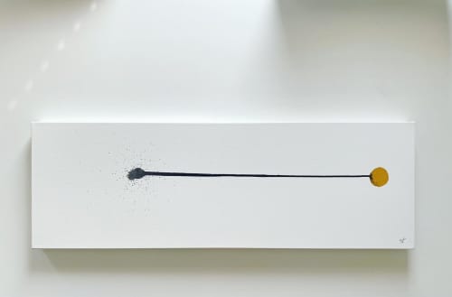 Minimal Simple Line Painting | Oil And Acrylic Painting in Paintings by NAMYOONSOOART. Item made of canvas with synthetic