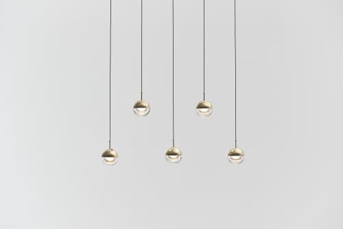Dora Pendant Pl5 | Pendants by SEED Design USA. Item composed of steel and glass