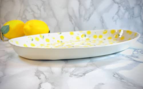 Lemon Serving Plate | Serving Tray in Serveware by Nori’s Wishes Studio. Item composed of ceramic