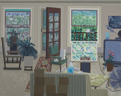 Wishing the Windows | Oil And Acrylic Painting in Paintings by Ann Toebbe. Item made of canvas