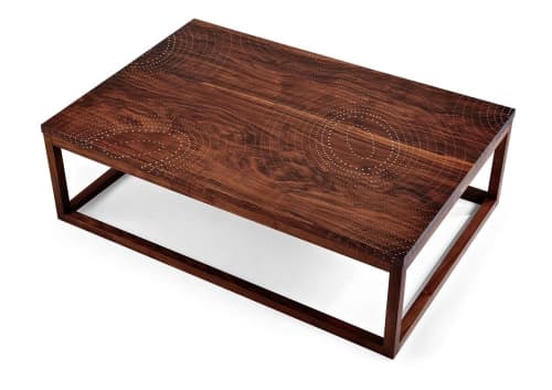 Nail Inlay Coffee Table No. 36 | Tables by Peter Sandback. Item made of wood with metal works with contemporary & modern style