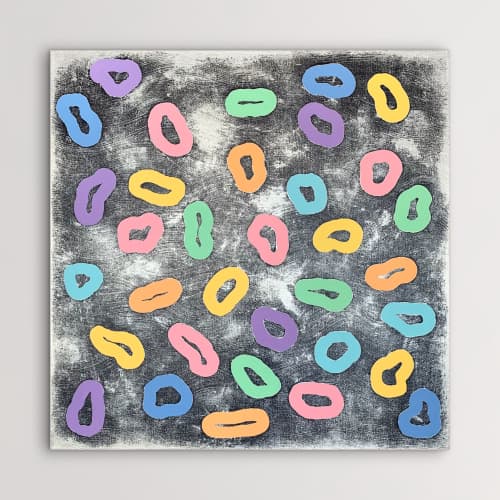 Donuts (SOLD) | Oil And Acrylic Painting in Paintings by Alessia Lu. Item made of canvas works with contemporary & modern style