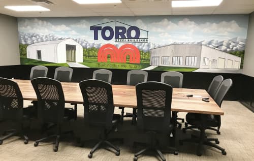 Boardroom Mural | Murals by Murals By Marg | Toro Steel Buildings in Markham. Item composed of synthetic
