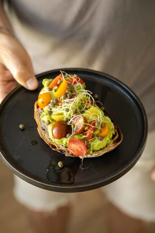 Stoneware Black Oval Serving Platter — Creating Comfort Lab