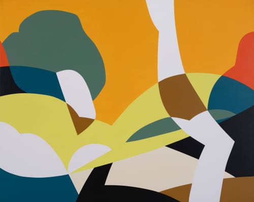 Unite | Oil And Acrylic Painting in Paintings by Kotaro Machiyama. Item made of canvas works with japandi & art deco style