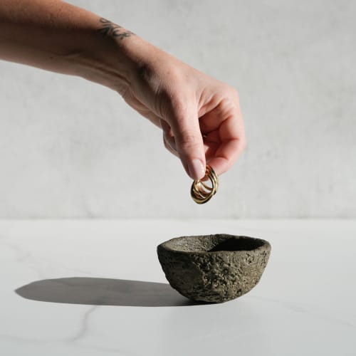 Small Treasure Bowl in Earthen Brown Concrete | Decorative Bowl in Decorative Objects by Carolyn Powers Designs. Item composed of concrete in minimalism or contemporary style