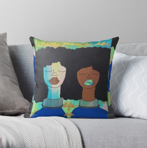 "Black Peace Matters" Pillow | Pillows by Peace Peep Designs. Item made of cotton