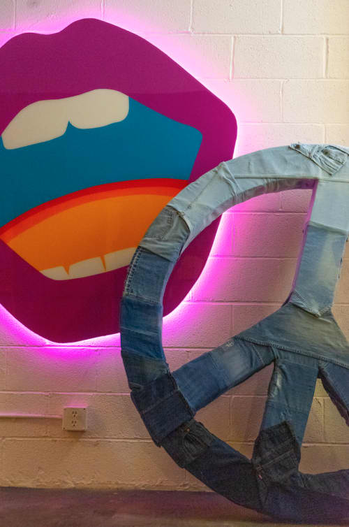 "Lips" | Mixed Media by ANTLRE - Hannah Sitzer | Mateo's in San Francisco. Item made of synthetic