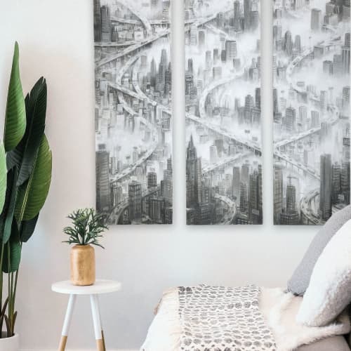 "Interzone" ~ Painting | Oil And Acrylic Painting in Paintings by Michael Kerbow. Item made of canvas compatible with contemporary and eclectic & maximalism style