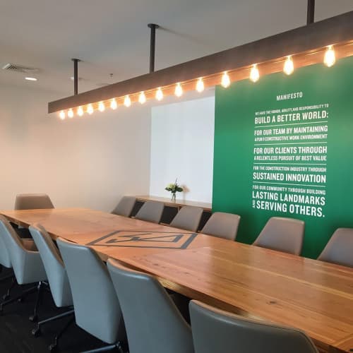 Beam Luminary and Conference Table | Tables by E. Kraemer Metal & Woodwork | Palmisano in New Orleans. Item made of wood with steel