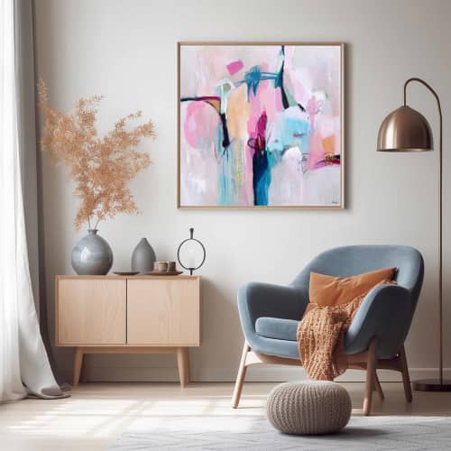 "Morning Light" abstract art by Sarina Diakos | Oil And Acrylic Painting in Paintings by Sarina Diakos Art. Item made of canvas & paper compatible with minimalism and contemporary style