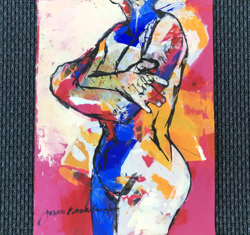 Hold Tight | Oil And Acrylic Painting in Paintings by Joanne Beaule Ruggles. Item made of paper works with contemporary & modern style
