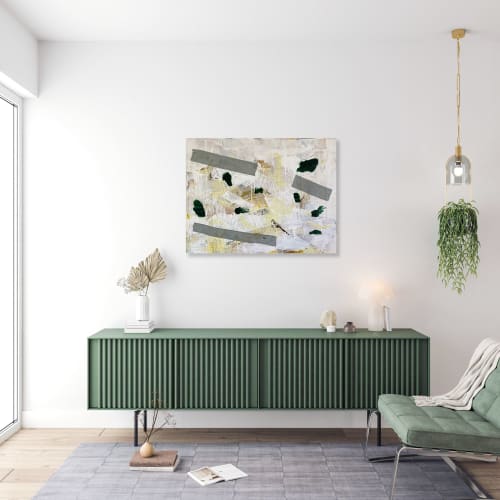 'Quiet Wisdom' Original Painting | Mixed Media by Jessalin Beutler. Item composed of canvas and fiber in contemporary style