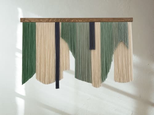 Layered Wool Wall Hanging 3D-ZORKE 30 | Macrame Wall Hanging in Wall Hangings by Olivia Fiber Art. Item composed of wood & wool compatible with boho and mid century modern style