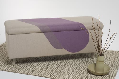 Tamara for Amelie - Upholstered Blanket Box | Ottoman in Benches & Ottomans by Sadie Dorchester. Item composed of fabric