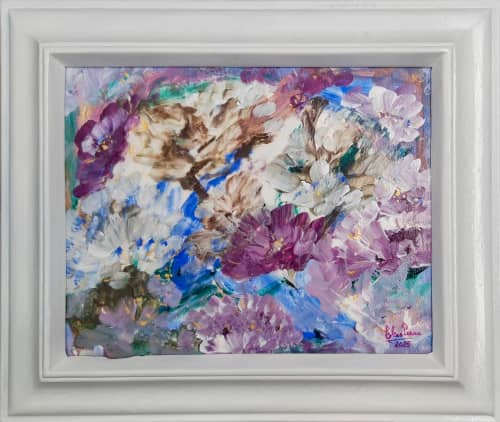Blooming 2 (2025) | Oil And Acrylic Painting in Paintings by Elena Parau. Item made of paper works with boho & contemporary style