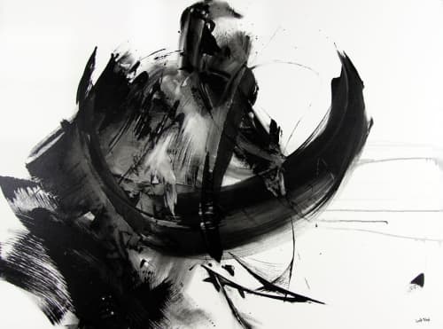 "All That Matters" - abstract black and white art | Oil And Acrylic Painting in Paintings by Lynette Melnyk. Item made of canvas